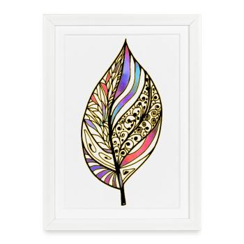 leaf - Framed poster (27 × 37 cm) - white - Front