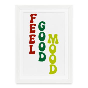 Typographie verticale de bonne humeur - Affiche encadrée (27 × 37 cm) - blanc - Devant