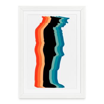olice Officer Retro Silhouette Vintage Law Enforce - Framed poster (27 × 37 cm) - white - Front
