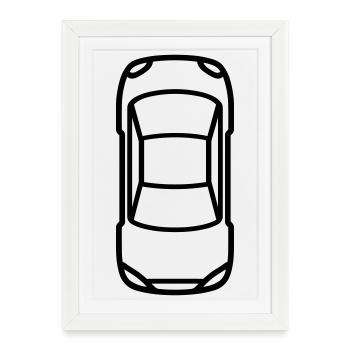 Car - Framed poster (27 × 37 cm) - white - Front