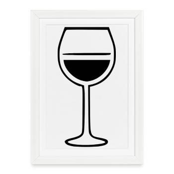 Vin Verre de vin Cadeau pour les buveurs de vin rouge - Affiche encadrée (27 × 37 cm) - blanc - Devant