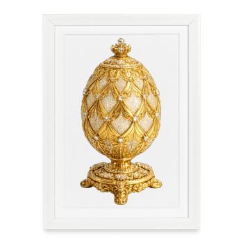 Art d’œuf Fabergé doré - Affiche encadrée (27 × 37 cm) - blanc - Devant