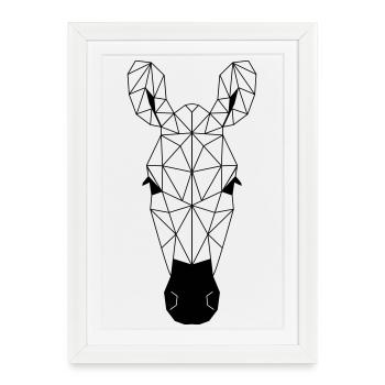 Polygone zèbre - Affiche encadrée (27 × 37 cm) - blanc - Devant