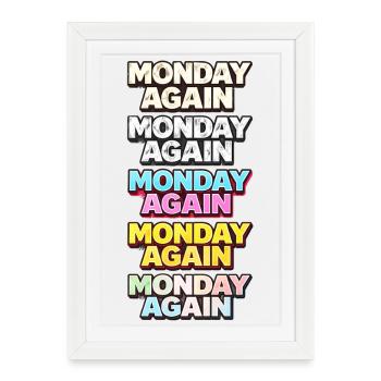 Monday Again Color Typography - Framed poster (27 × 37 cm) - white - Front