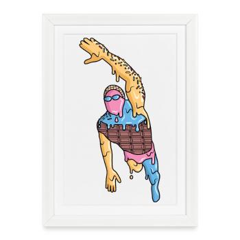 Natation Glace Natation Nageurs masculins - Affiche encadrée (27 × 37 cm) - blanc - Devant