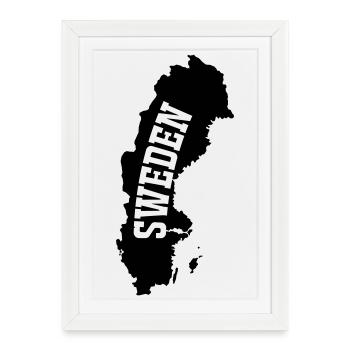 Suède- - Affiche encadrée (27 × 37 cm) - blanc - Devant