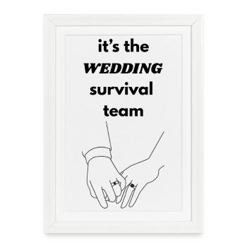 Art lineal Togetherness - Affiche encadrée (27 × 37 cm) - blanc - Devant