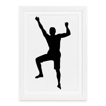 Grimper Power Man – Défi Bloc - Affiche encadrée (27 × 37 cm) - blanc - Devant