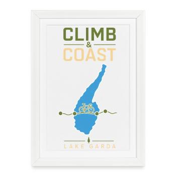 Ascension des vacances cyclistes au lac de Garde et Coast Souven - Affiche encadrée (27 × 37 cm) - blanc - Devant