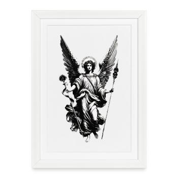 Silver Angel Guardian - Framed poster (27 × 37 cm) - white - Front