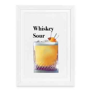 Citrus Whiskey Cocktail Glass - Framed poster (27 × 37 cm) - white - Front