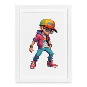 Cooler junger Teenager - Gerahmtes Poster (27 × 37 cm) - Weiß - Vorne
