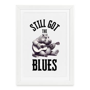 J’ai toujours le blues - Affiche encadrée (27 × 37 cm) - blanc - Devant