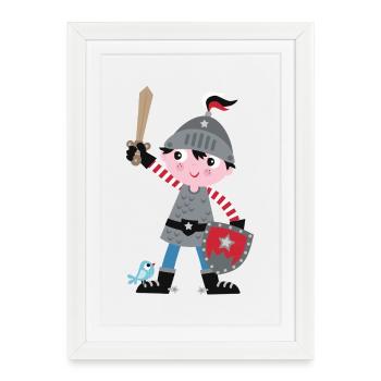 Kleiner Ritter Abenteuer - Gerahmtes Poster (27 × 37 cm) - Weiß - Vorne