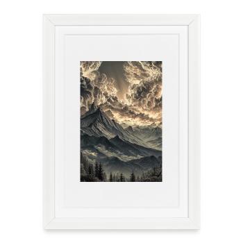 Dramatische Berglandschaft im Dämmerlicht - Framed poster (27 × 37 cm) - white - Front