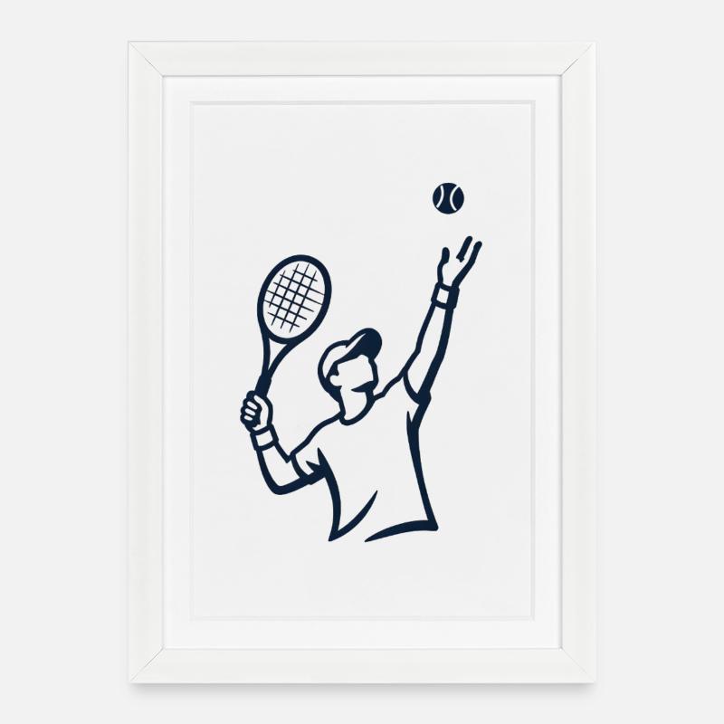 Tennis Silhouette Player - Framed poster (27 × 37 cm) - white