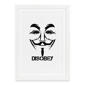 Disobey Anonymous - Gerahmtes Poster (27 × 37 cm) - Weiß - Vorne