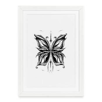 Drawing Butterfly - Framed poster (27 × 37 cm) - white - Front