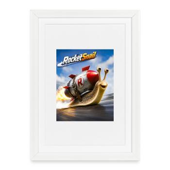 Aventure Rapide Spatiale Escargot Fusée - Affiche encadrée (27 × 37 cm) - blanc - Devant