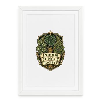Indoor Jungle Society – Houseplants Club - Framed poster (27 × 37 cm) - white - Front