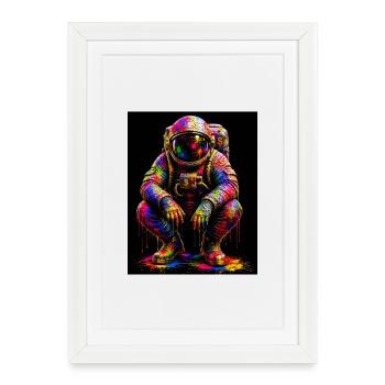 Colorful Space Astronaut - Framed poster (27 × 37 cm) - white - Front