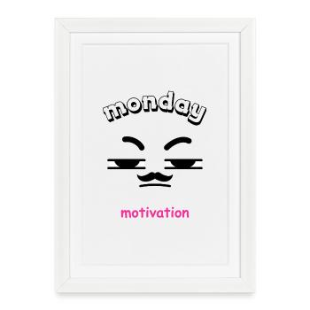 Citation de motivation avec illustration de cœur - Affiche encadrée (27 × 37 cm) - blanc - Devant