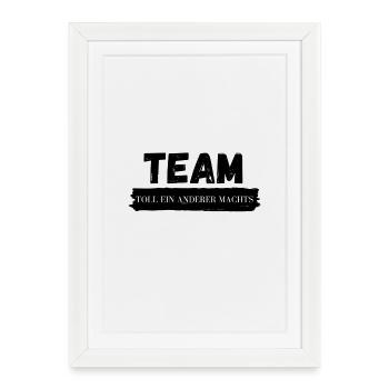 Team Stamp Distressed Block Print - Framed poster (27 × 37 cm) - white - Front