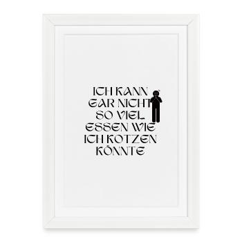 I Can't Eat Much Shirt - Framed poster (27 × 37 cm) - white - Front