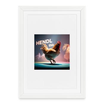 Poulet frais « Hendl this » - Affiche encadrée (27 × 37 cm) - blanc - Devant