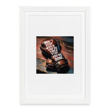 Kampfgeist auf Boxhandschuh - Gerahmtes Poster (27 × 37 cm) - Weiß - Vorne