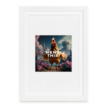 Poulet frais « Hendl this » - Affiche encadrée (27 × 37 cm) - blanc - Devant