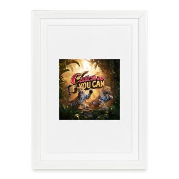 Catch me if you can Leoparden - Framed poster (27 × 37 cm) - white - Front