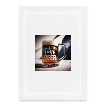 Beer mug "I Love Beer" - Framed poster (27 × 37 cm) - white - Front