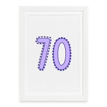 70. 70 YEARS. 70th ANNIVERSARY. 70 YEARS ANNIVERSARY. - Framed poster (27 × 37 cm) - white - Front