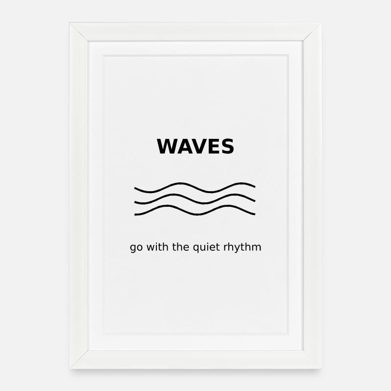 Wellen - Gerahmtes Poster (27 × 37 cm) - Weiß