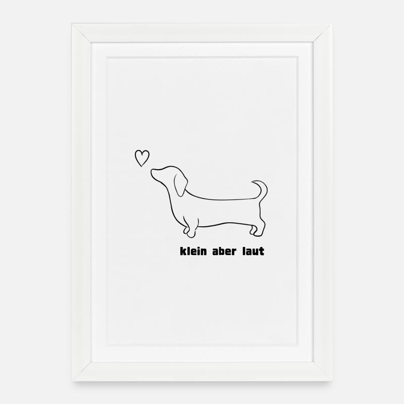 Dackel, klein aber laut - Gerahmtes Poster (27 × 37 cm) - Weiß