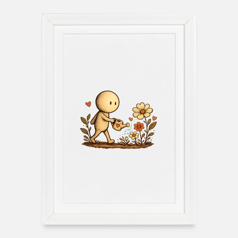 La Petite Pensée | L’amour des fleurs - Affiche encadrée (27 × 37 cm) - blanc