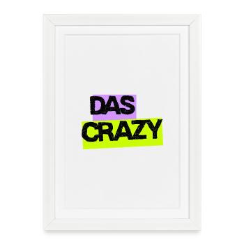The Crazy - Design with Neon Colors - Framed poster (27 × 37 cm) - white - Front