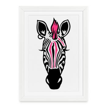 Zebra Punk with an earring - Framed poster (27 × 37 cm) - white - Front