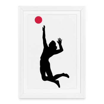 volleyball - Affiche encadrée (27 × 37 cm) - blanc - Devant