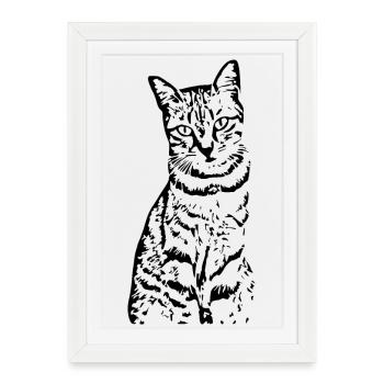 Cat Kitten Tiger Cat Cat Shirt Gift - Framed poster (27 × 37 cm) - white - Front