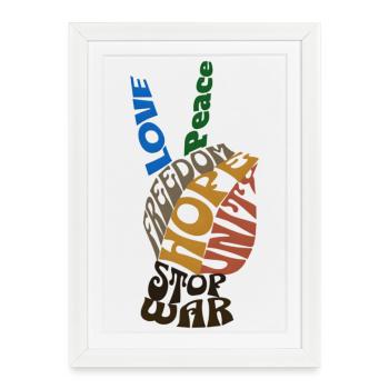 Message vibrant Liberté Design - Affiche encadrée (27 × 37 cm) - blanc - Devant