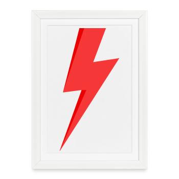 Eclair rouge - Affiche encadrée (27 × 37 cm) - blanc - Devant