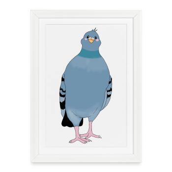 Colombe - Affiche encadrée (27 × 37 cm) - blanc - Devant