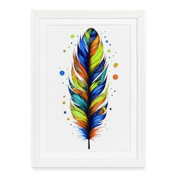 Feather - Framed poster (27 × 37 cm) - white - Front