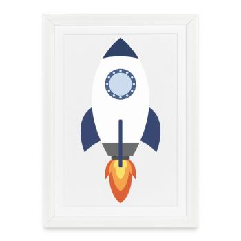 Espace fusée - Affiche encadrée (27 × 37 cm) - blanc - Devant
