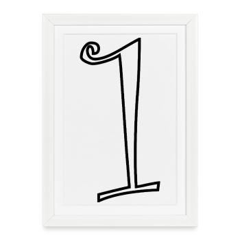 1. 1 AN. 1er ANNIVERSAIRE. ANNIVERSAIRE 1 AN - Affiche encadrée (27 × 37 cm) - blanc - Devant