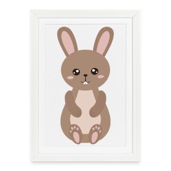 Charming Bunny Plush Illustration - Framed poster (27 × 37 cm) - white - Front