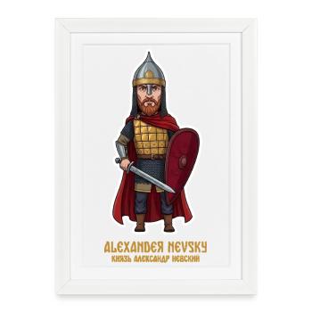 Aleksandr Nevsky - Affiche encadrée (27 × 37 cm) - blanc - Devant