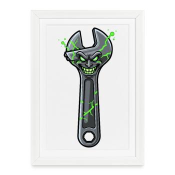Grim Shatter Wrench - Framed poster (27 × 37 cm) - white - Front